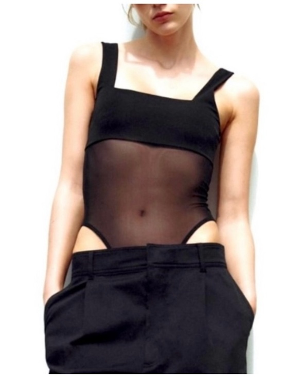 Zara Tops - Zara Tulle Mesh Bodysuit
